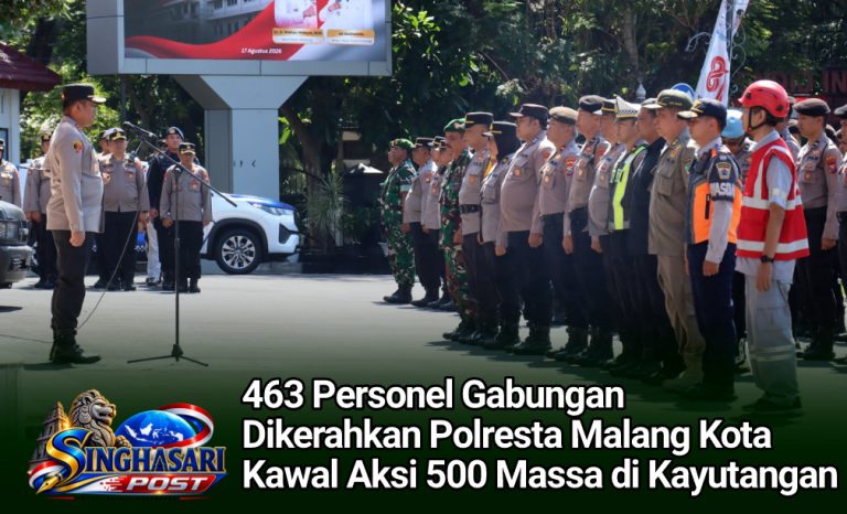 463 Personel Gabungan Dikerahkan, Polresta Malang Kota Kawal Aksi 500 Massa di Kayutangan